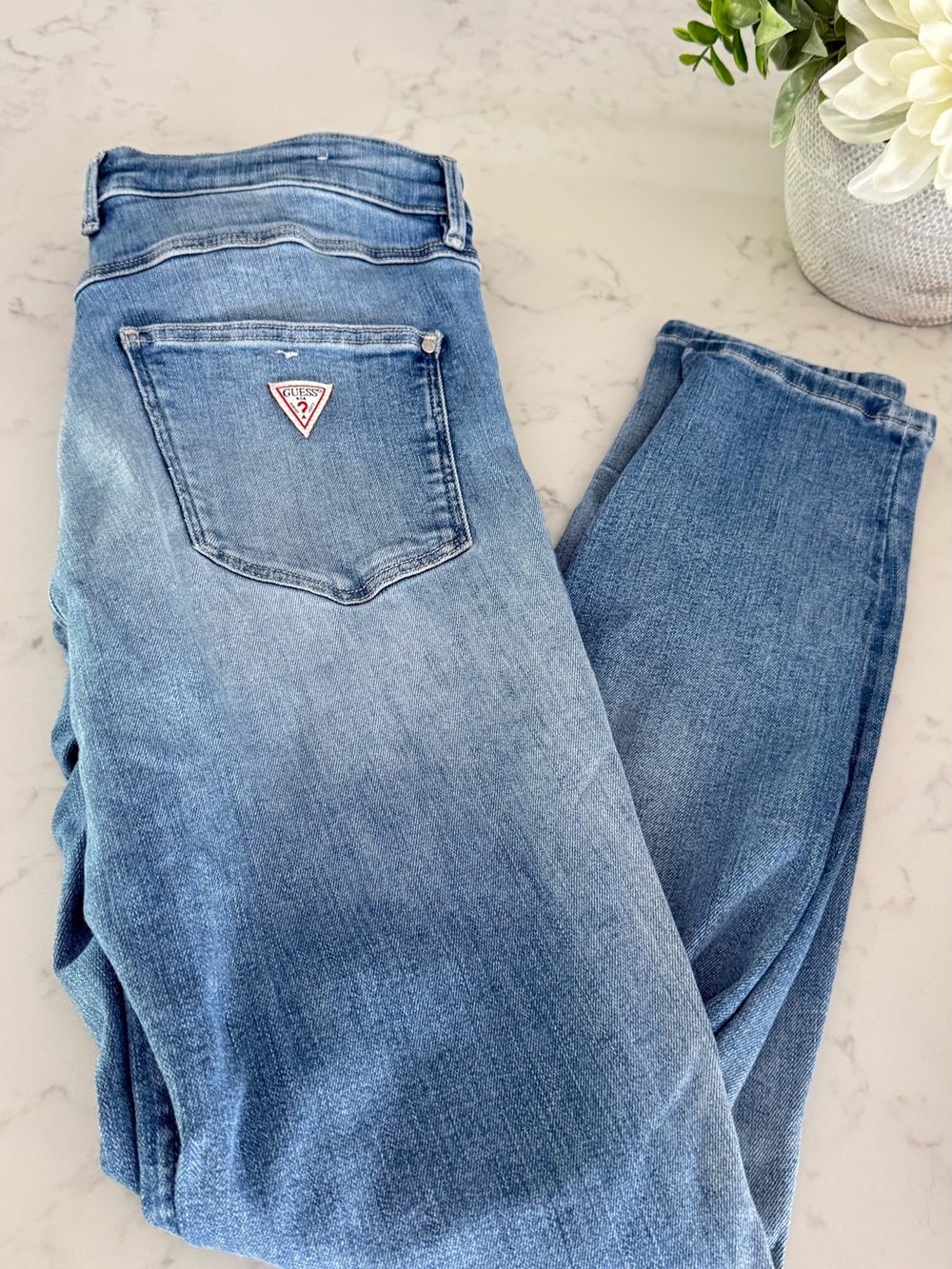 GUESS Light Blue Skinny Jeans with Triangle Logo